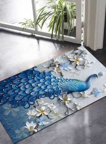 1 Piece Rug Soft Rectangle Peacock Print Living Room Bedside Floor Mat multicolour 120*160(W*L)cmcm