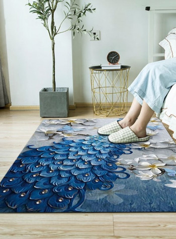 1 Piece Rug Soft Rectangle Peacock Print Living Room Bedside Floor Mat multicolour 120*160(W*L)cmcm