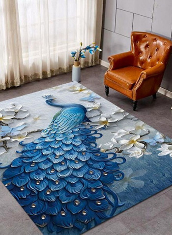 1 Piece Rug Soft Rectangle Peacock Print Living Room Bedside Floor Mat multicolour 120*160(W*L)cmcm