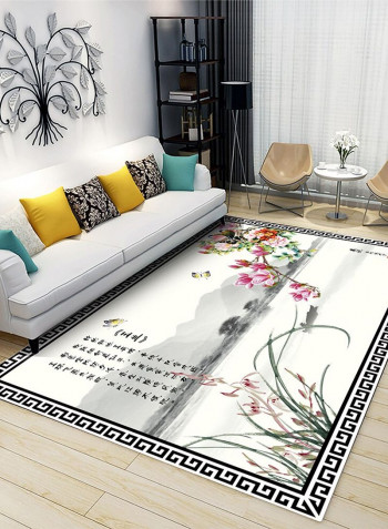 1 Piece Rug Soft Rectangle Flower Print Living Room Bedside Floor Mat multicolour 120*160(W*L)cmcm