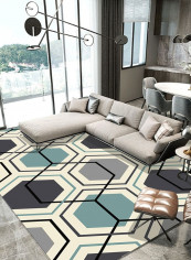 Home Floor Nordic Style Geometric Pattern Anti-Slip Cozy Rug multicolour 120*160(W*L)cmcm