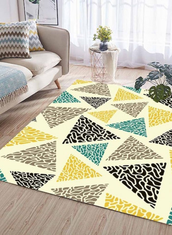 Simple Geometric Pattern Rectangle Anti-Slip Rug Yellow 120*160(W*L)cmcm