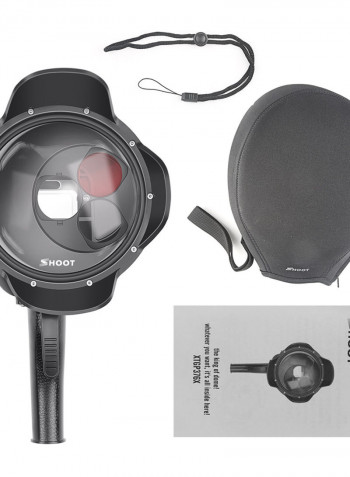 Dome Port Lens Dive Underwater Case Housing For GoPro Hero 7/Hero 6/Hero 5 35meter Black