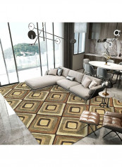 Modern Style Print Non-Slip Living Room Bedroom Floor Mat Yellow 120*160(W*L)cmcm