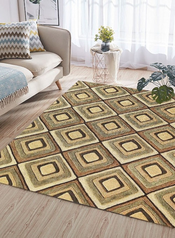 Modern Style Print Non-Slip Living Room Bedroom Floor Mat Yellow 120*160(W*L)cmcm