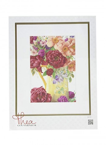 Rose Bouquet On Aida Counted Cross Stitch Kit Red/Orange/Green