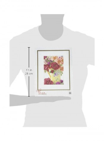Rose Bouquet On Aida Counted Cross Stitch Kit Red/Orange/Green