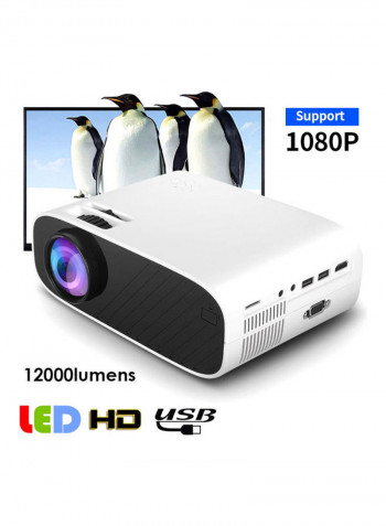 HD Projector With Remote Control W90-B1 Black
