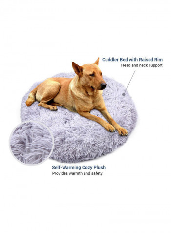 Comfortable Plush Round Pet Bed 4XL 110CM Gray 58.00 x 18.00 x 36.00cm