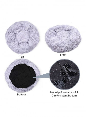Comfortable Plush Round Pet Bed 4XL 110CM رمادي 58.00 x 18.00 x 36.00سم