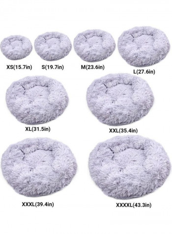 Comfortable Plush Round Pet Bed 4XL 110CM Gray 58.00 x 18.00 x 36.00cm