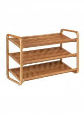 3-Tier Deluxe Bamboo Shoe Shelf Brown 30 x 13 x 20inch