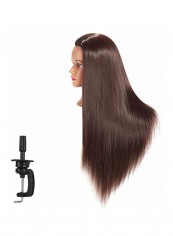 Straight Hair Extension With Mannequin Head Black