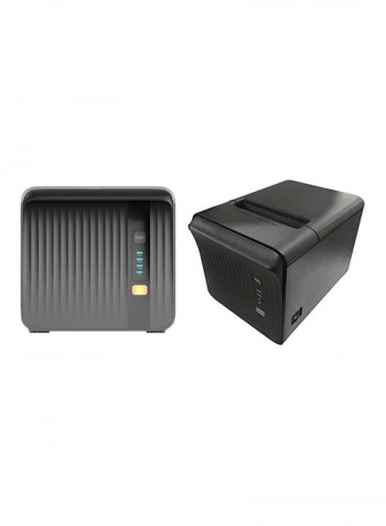 Portable Thermal Receipt Printer 194x138x135millimeter Black
