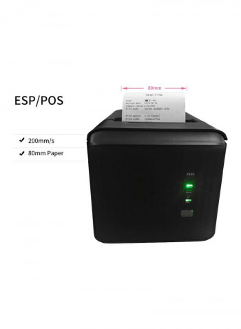 Portable Thermal Receipt Printer 194x138x135millimeter Black