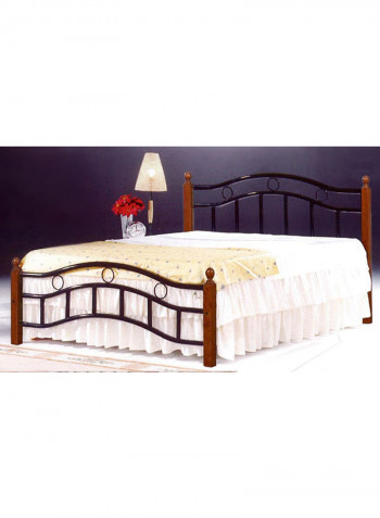 Wooden And Steel Bed With Medical Mattress Brown Double