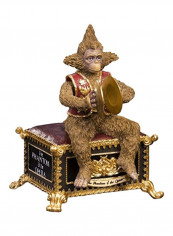 Musical Monkey Figurine Brown/Red/Black 4.5x5x6.8inch