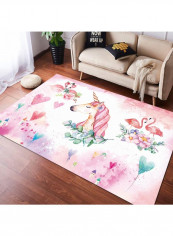 Unicorn Pattern Home Use Non-skid Rug Multicolour 120 x 160cm