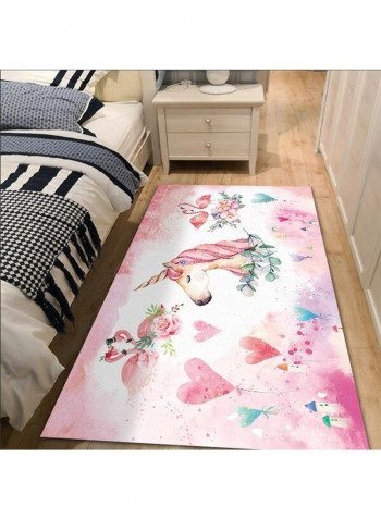Unicorn Pattern Home Use Non-skid Rug Multicolour 120 x 160cm