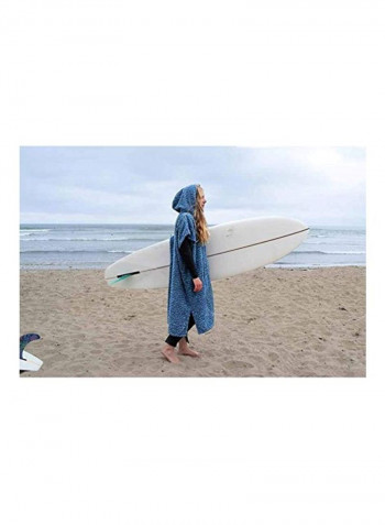Wetsuit Changing Hooded Robe Blue/White