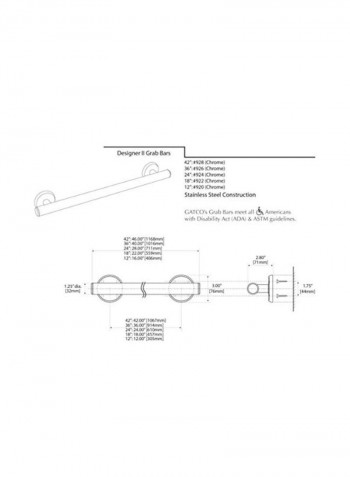 Towel Grab Bar Silver 12inch