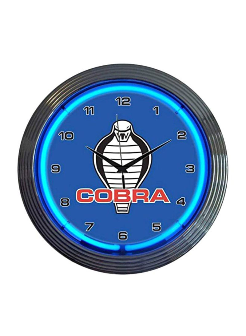 Ford Cobra Neon Wall Clock Black/Blue 15inch