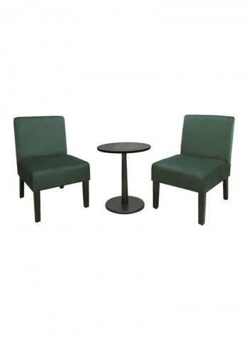 3-Piece Brando Dining Suite Set Dark Green/Dark Walnut