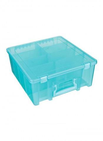 Art And Craft Double Deep Storage Container Box Aqua Mist