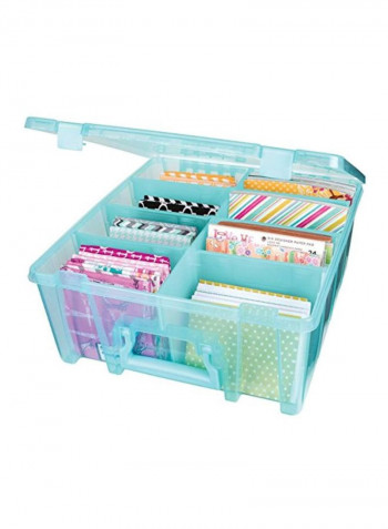 Art And Craft Double Deep Storage Container Box Aqua Mist