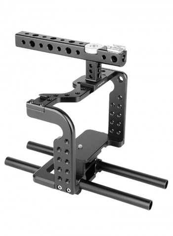 Camera Protector Stabilizer Cage With Top Handle And Baseplate Black/Silver