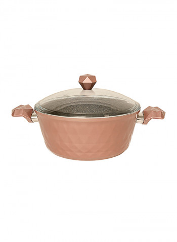 9 Piece Diamond Body Non-Stick Granitec Cookware Set Rose Gold