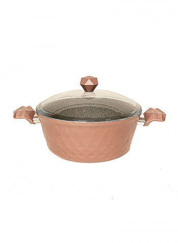 9 Piece Diamond Body Non-Stick Granitec Cookware Set Rose Gold