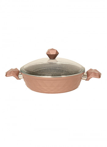 9 Piece Diamond Body Non-Stick Granitec Cookware Set Rose Gold