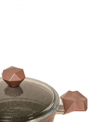 9 Piece Diamond Body Non-Stick Granitec Cookware Set Rose Gold
