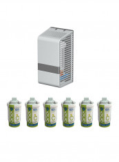 6-Piece Mini Passive Green Apple Air Freshener Refill Case With Dispenser White/Grey 18.5X12X23centimeter