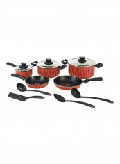 12-Piece Tempo Flame Cookware Set Red 24.5x39x24.5centimeter