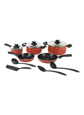 12-Piece Tempo Flame Cookware Set Red 24.5x39x24.5centimeter