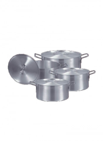 8-Piece Sonex Heavy Ground Cookware Set Silver