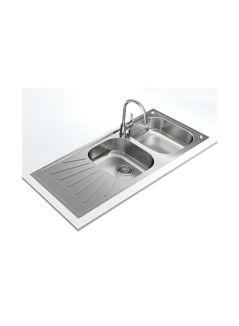 Starbright 80 E-Xn 2B 1D Inset Reversible Two Bowls And One Drainer Sink With Matt Finish Stainless Steel 860x500x170mmmm