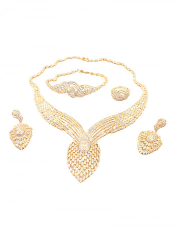 5 Piece Cubic Zirconia Detail Necklace Set