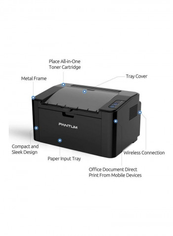 Monochrome Laser Printer With Wireless Networking Function 16.42x12.01x11.85inch Black