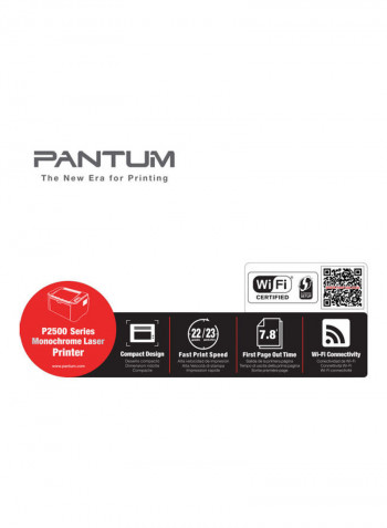 Monochrome Laser Printer With Wireless Networking Function 16.42x12.01x11.85inch Black