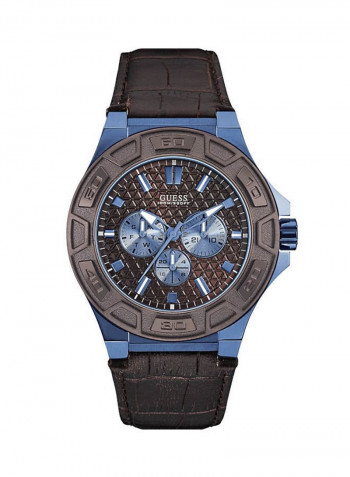 Men's Water Resistant Leather Analog Watch W0674G5