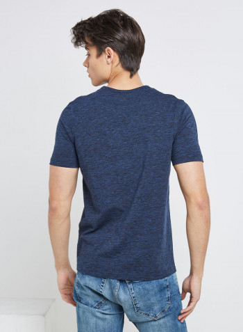 Half Sleeve Casual T-Shirt Navy Blue