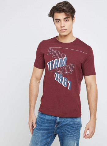 Half Sleeve Maroon Casual T-Shirt Maroon