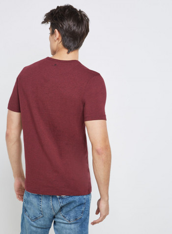 Half Sleeve Maroon Casual T-Shirt Maroon