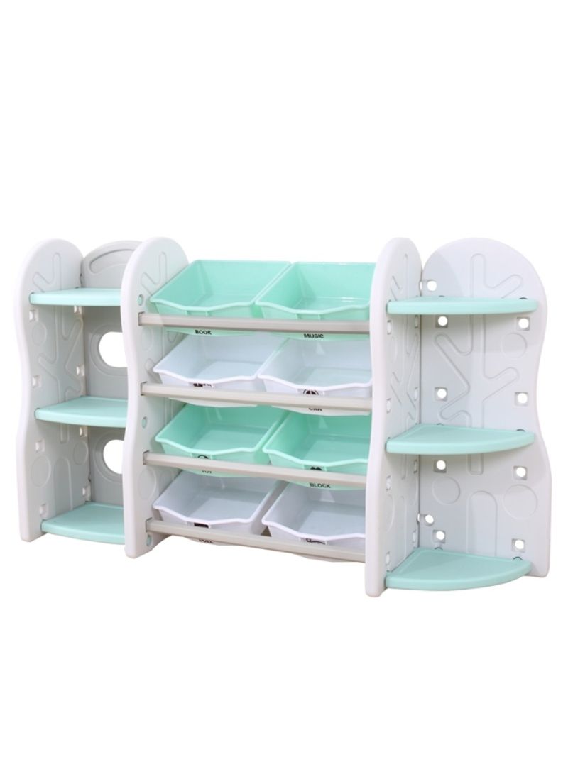 Multipurpose Toy Storage Rack Turquoise/White 91x36x153cm