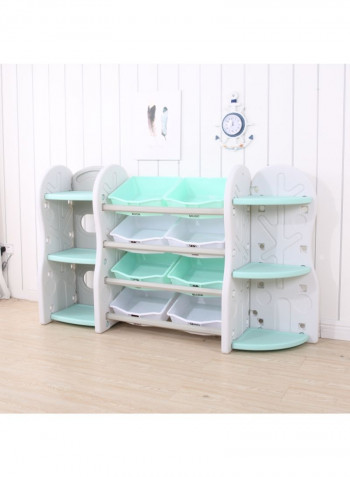 Multipurpose Toy Storage Rack Turquoise/White 91x36x153cm