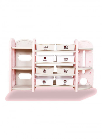 Toy Storage Rack Pink/Beige