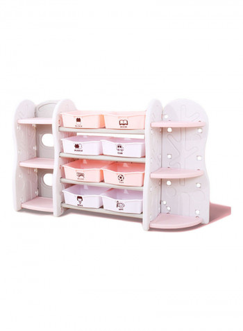 Toy Storage Rack Pink/Beige